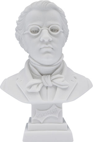 Entdecken Sie unsere elegante Schubert-Büste aus Alabaster! Diese 11 cm große Büste ist eine Hommage an den berühmten Komponisten Franz Schubert. Hergestellt aus hochwertigem Alabaster, strahlt sie zeitlose Schönheit aus und eignet sich perfekt als Dekoration für Ihr Zuhause oder Büro. Die feinen Details und die handwerkliche Präzision machen sie zu einem wahren Kunstwerk, das die Persönlichkeit und das Erbe von Schubert einfängt. Ideal für Musikliebhaber, Sammler und als Geschenk für besondere Anlässe. Bestellen Sie jetzt und verleihen Sie Ihrem Raum mit dieser Schubert-Büste einen Hauch von klassischer Eleganz und künstlerischem Flair.