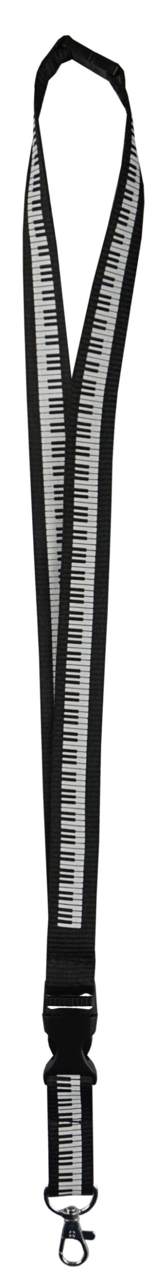 Entdecken Sie unsere exklusiven Baumwoll-Neckbänder in elegantem Schwarz mit dem aufgedruckten Design einer Klaviertastatur! Diese hochwertigen Lanyards sind nicht nur praktisch, sondern auch ein stilvolles Accessoire für Musikliebhaber und Pianisten.Jedes Neckband wird aus hochwertiger Baumwolle gefertigt und ist mit einer präzisen Darstellung einer Klaviertastatur verziert. Das schwarze Design mit den weißen Klaviertasten verleiht dem Lanyard eine edle Note und passt perfekt zu jedem Outfit.Die robuste Baumwollkonstruktion sorgt für Langlebigkeit und angenehmen Tragekomfort den ganzen Tag über. Die weiche Textur der Baumwolle liegt sanft auf der Haut und verhindert Reizungen, während Sie Ihre Ausweise, Schlüssel oder andere Gegenstände sicher bei sich tragen.Unsere Neckbänder sind mit einer Länge von 50 cm universell einsetzbar und bieten eine bequeme Passform für verschiedene Anlässe - ob im Büro, auf Konzerten oder Veranstaltungen - diese Lanyards sind der ideale Begleiter für alle Musikliebhaber