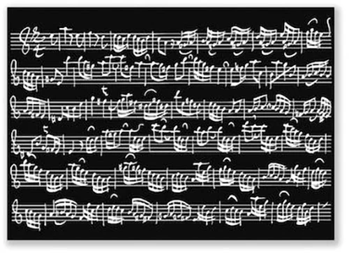 Postcard Sheet music black