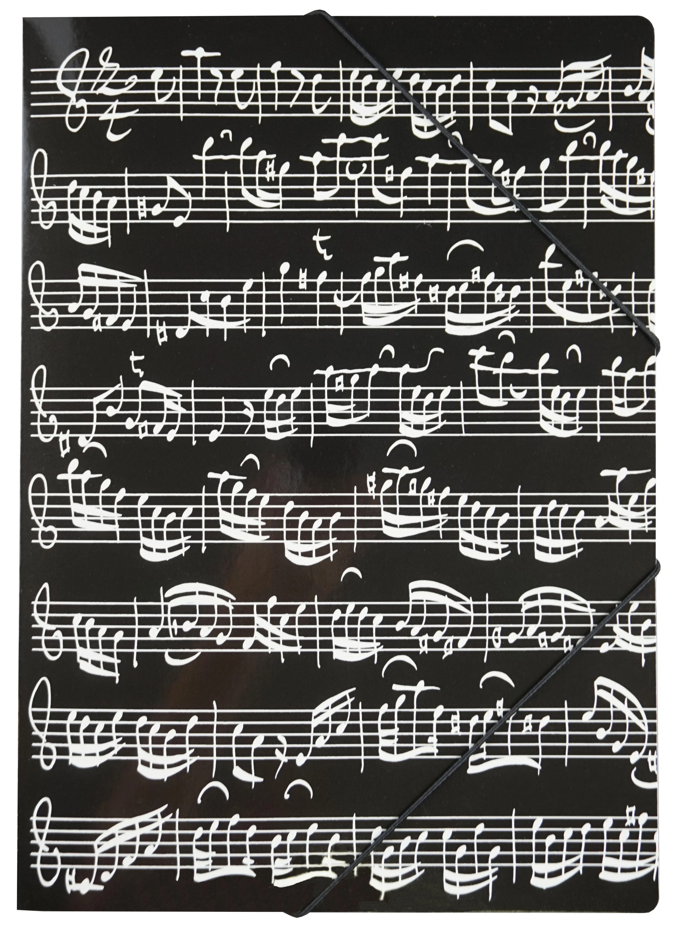 Gummispannmappe Notenblatt schwarz