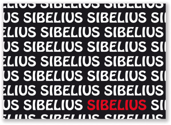 Postkarte Sibelius Text