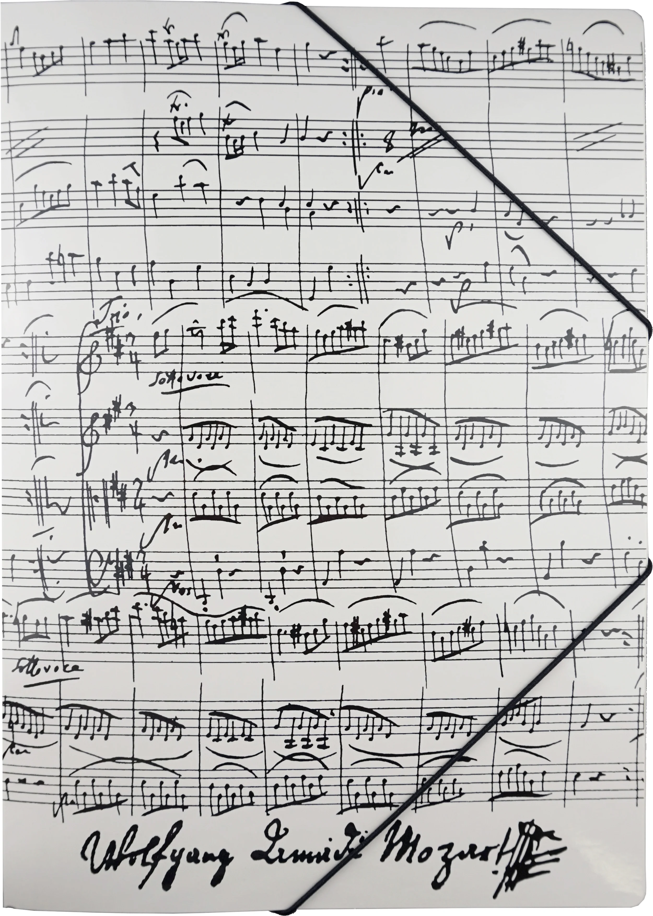 Gummispannmappe Mozart weiss