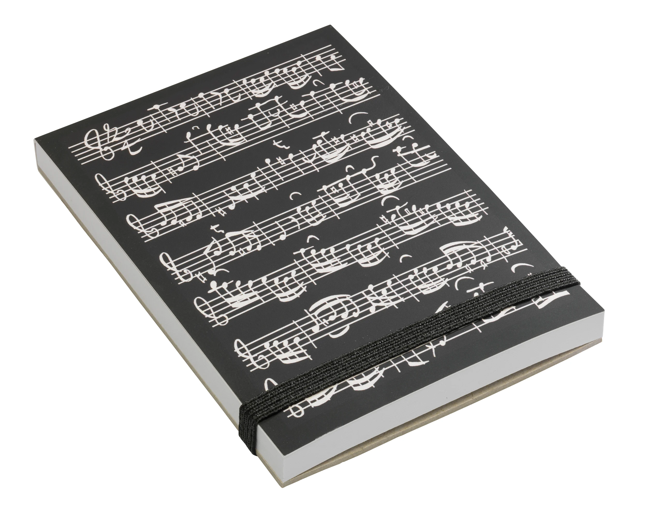 Notizblock Notenblatt schwarz A7