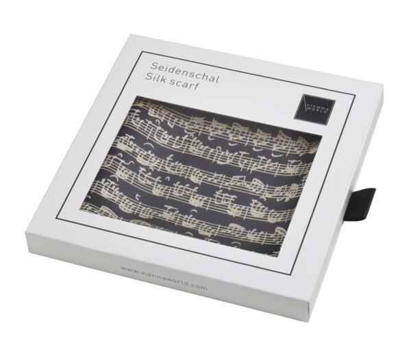 Silk scarf Sheet music black