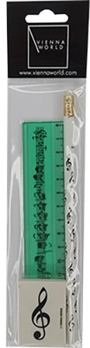 Stationery Set Treble Clef Green 3-piece