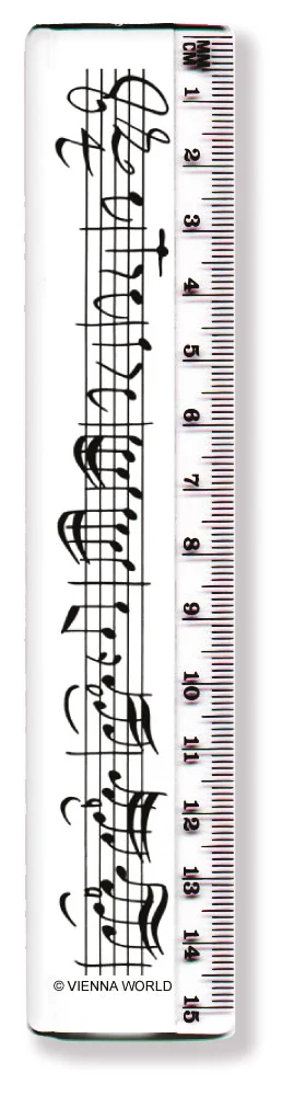 Transparent Ruler Box with Music Staves, 15 cm (44 pcs), image 2
