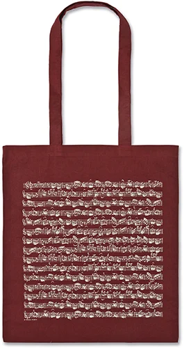 Tragtasche Notenblatt bordeaux lang