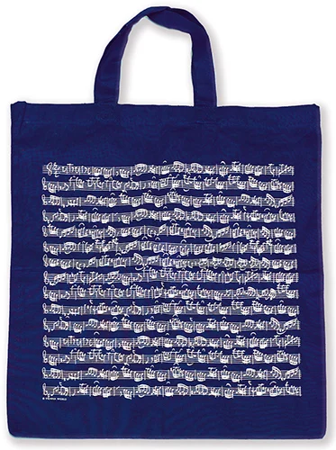 Tragtasche Notenblatt navy
