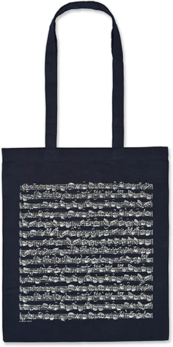 Tragtasche Notenblatt navy lang