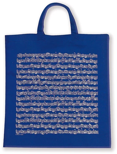 Tragtasche Notenblatt blau