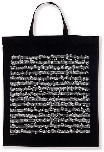 Tragtasche Notenblatt schwarz