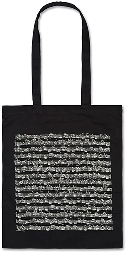 Tragtasche Notenblatt schwarz lang