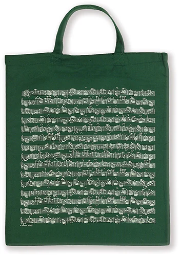 Tragtasche Notenblatt grün