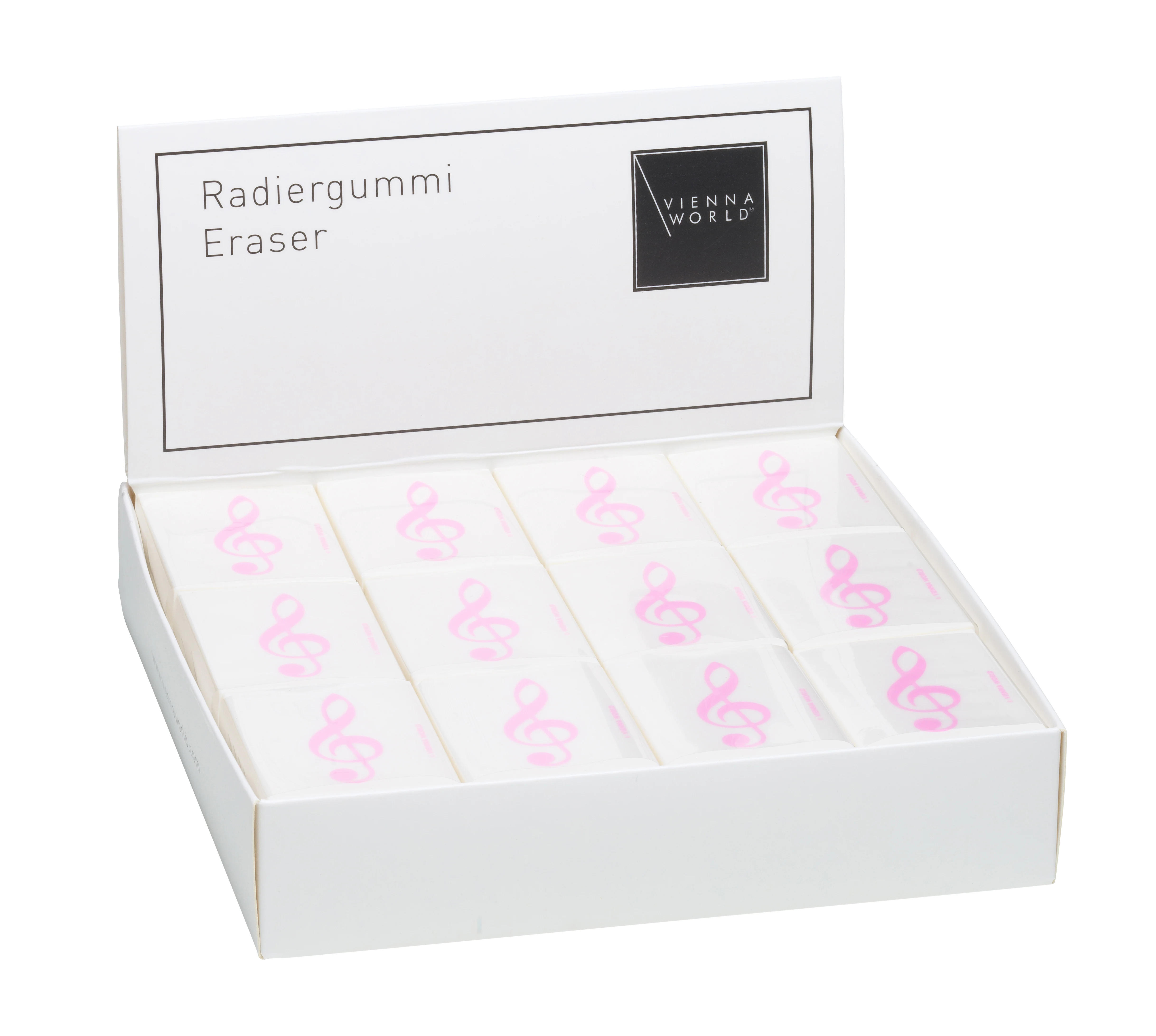 Radiergummibox Violinschlüssel rosa (36 Stk)