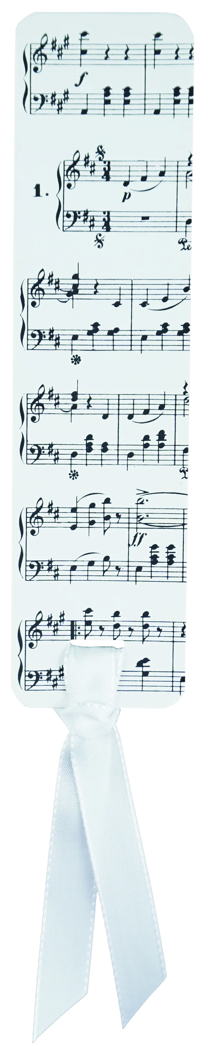 Strauss Sheet Music Bookmark with Ribbon