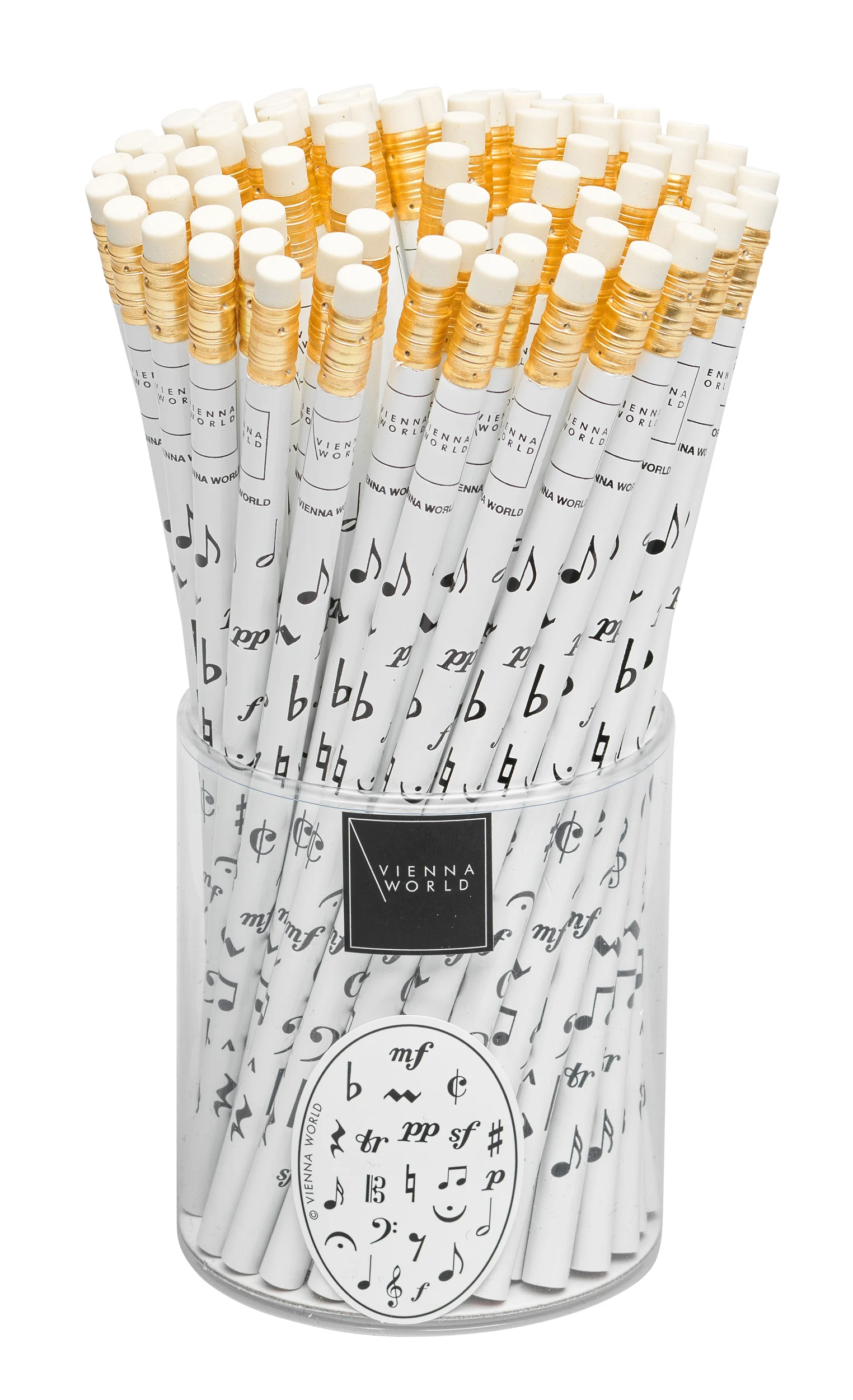 Pencil box Music symbols white (72 pcs)