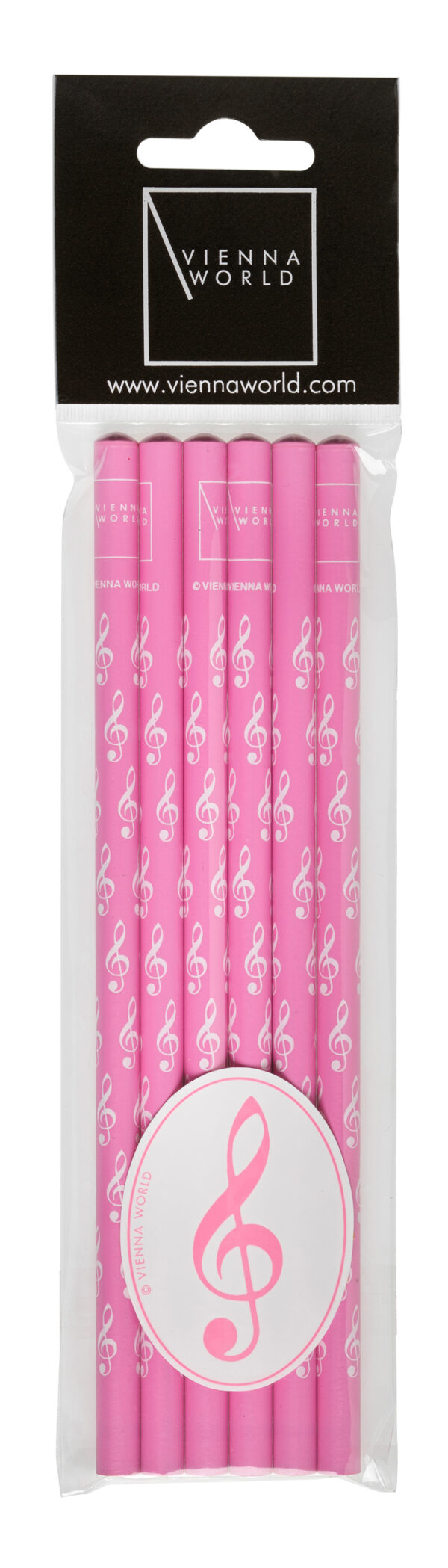 Pencil set G-clef pink (6 pcs)