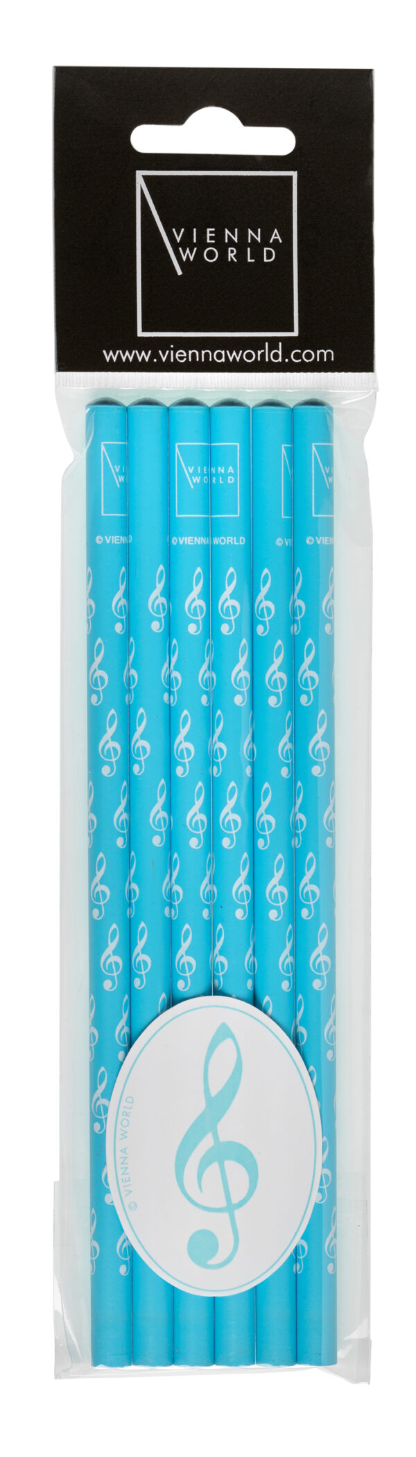 Pencil set G-clef light blue (6 pcs)