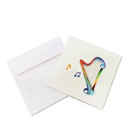 Grusskarte Harfe Paper Art