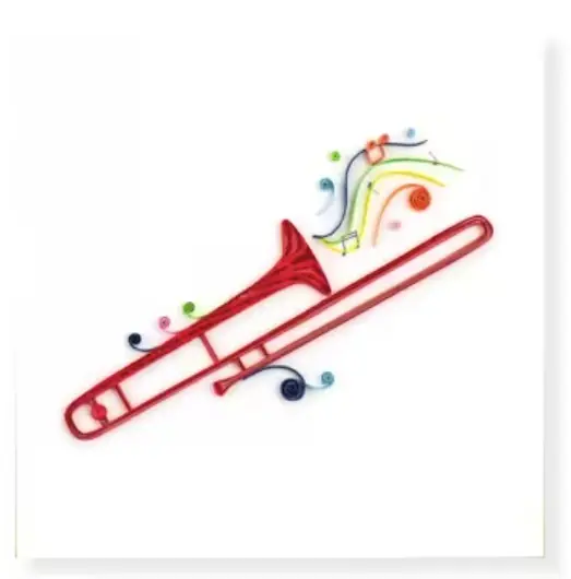 Grusskarte Posaune Paper Art