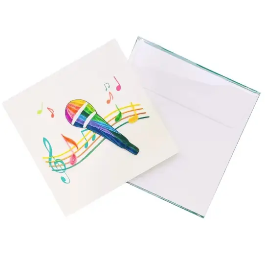 Greeting card Microphone Paper Art
