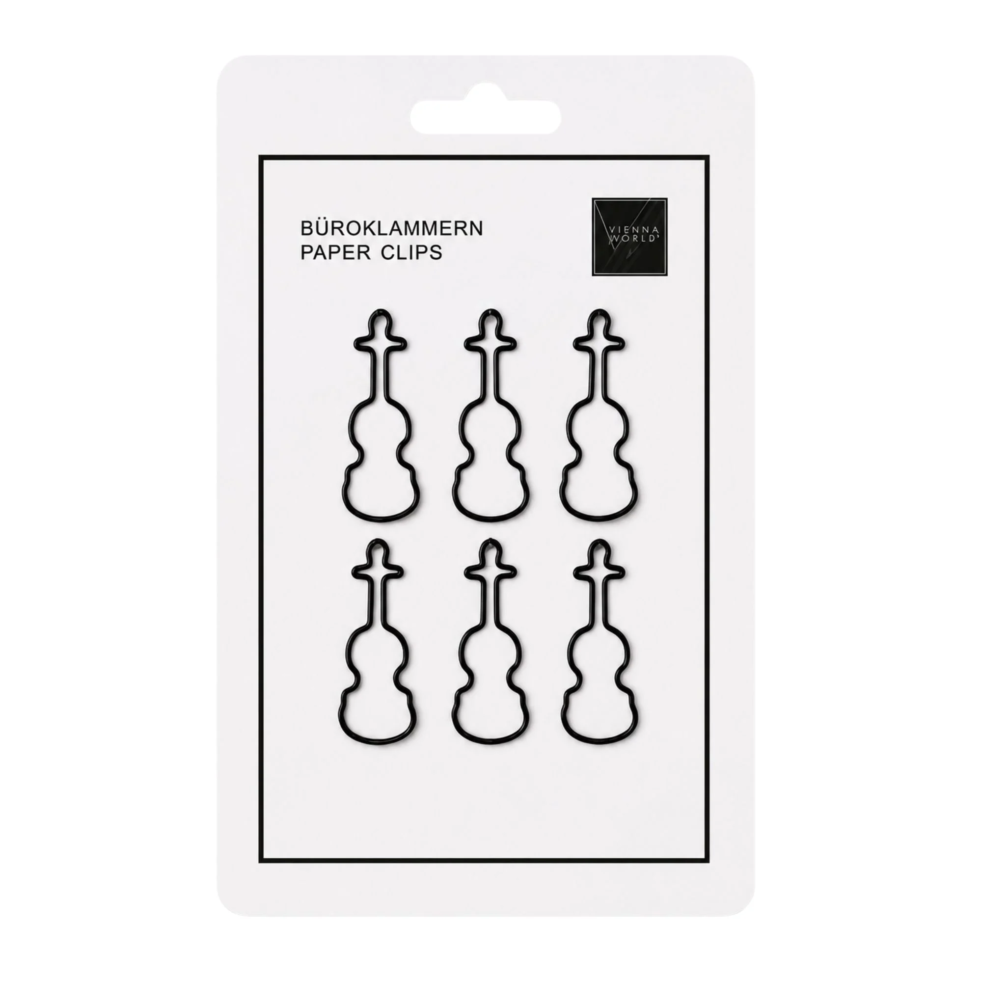 Paper clips Violin black (6 pcs)