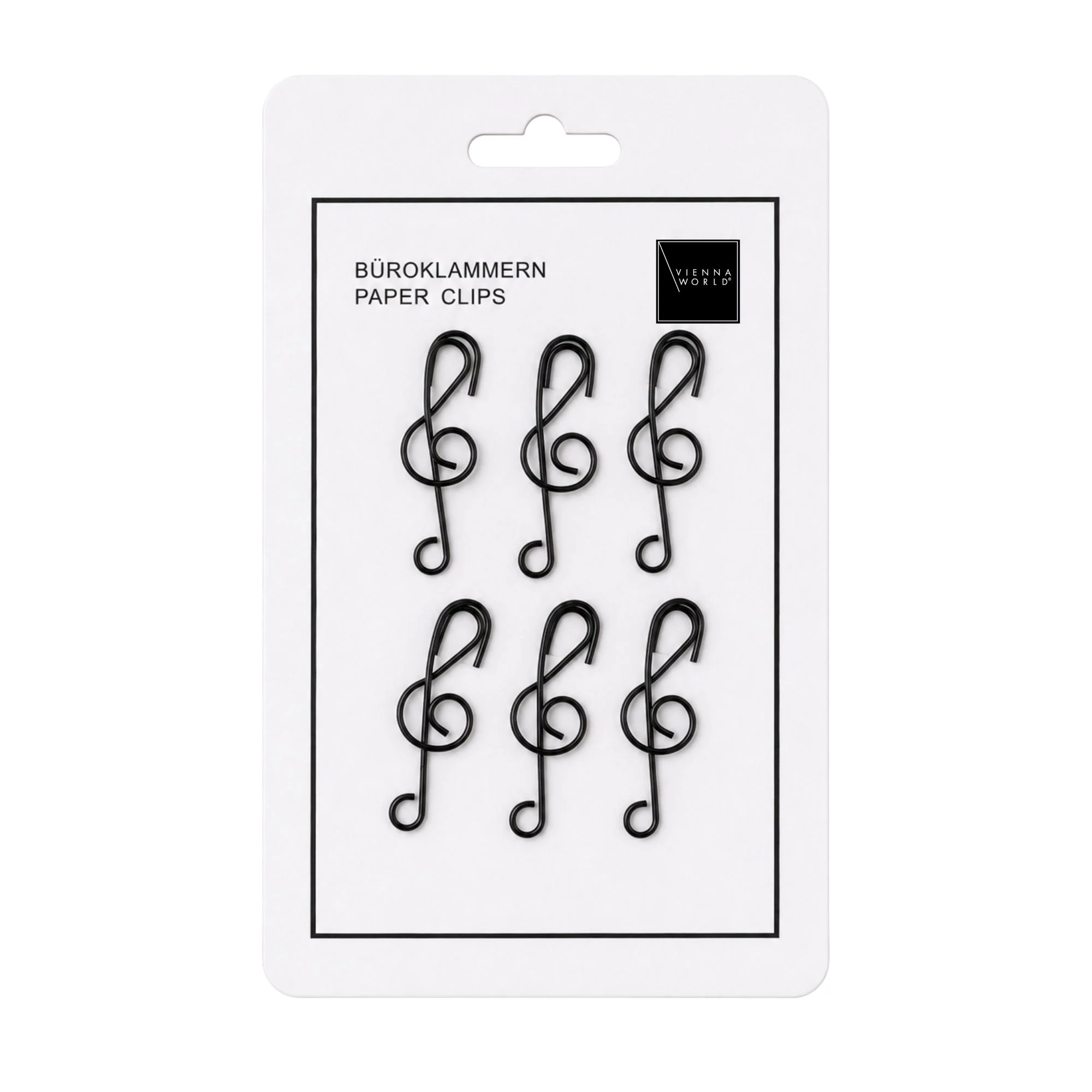 Paper clips G-clef black (5 pcs)