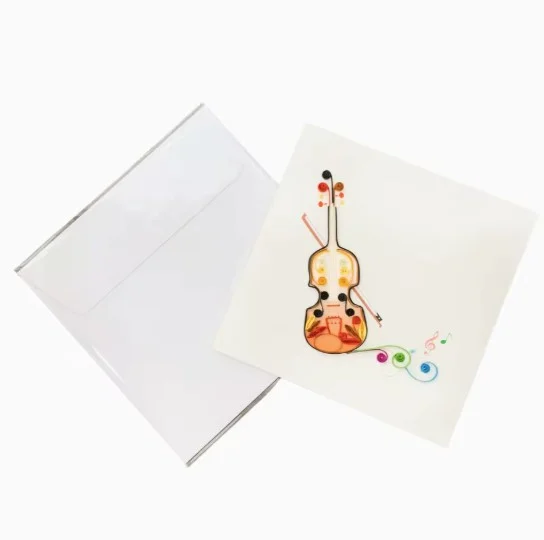 Greeting card Violin Paper Art