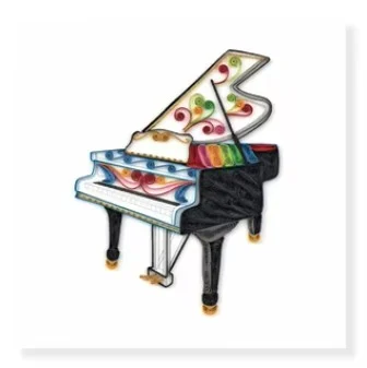 Grußkarte Klavier Paper Art