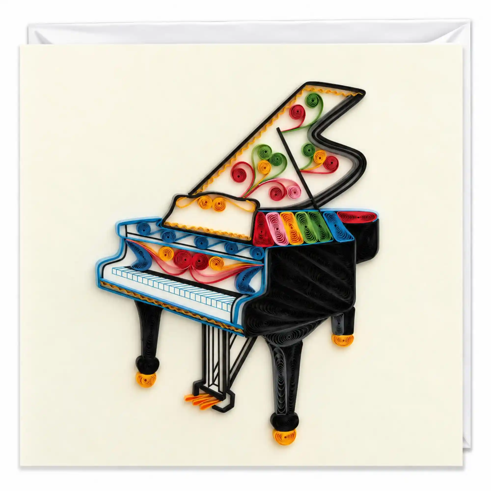 Grußkarte Klavier Paper Art