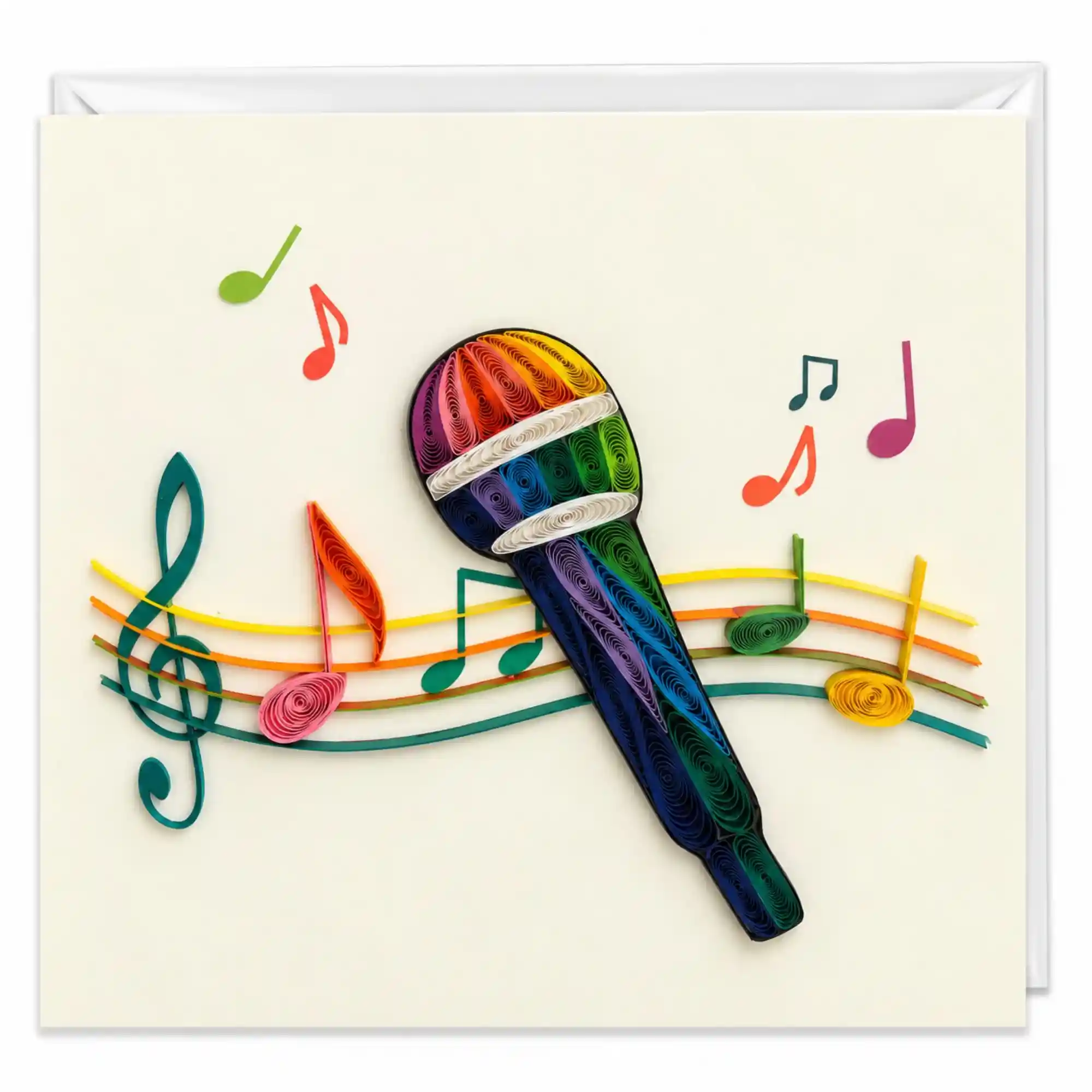 Grußkarte Mikrofon Paper Art